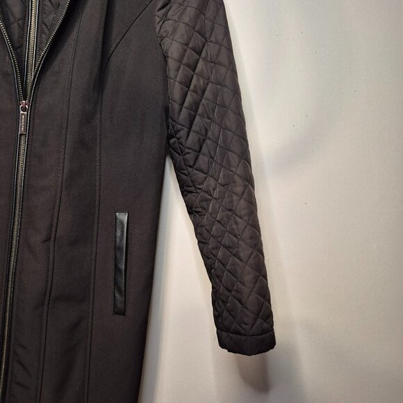 Michael Kors Black Longline Scuba Jacket with Quilted Sleeves and Insert Size S - Picture 4 of 15